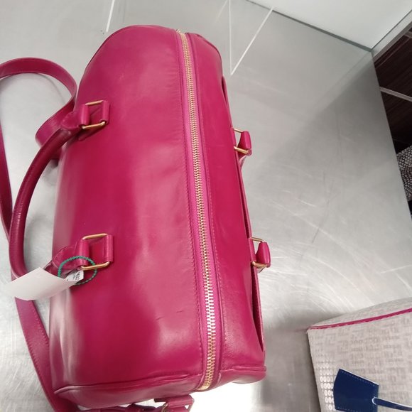 YSL SAINT LAURENT Classic Duffle 6 2Way Shoulder Hand Bag Leather Pink - Picture 5 of 8